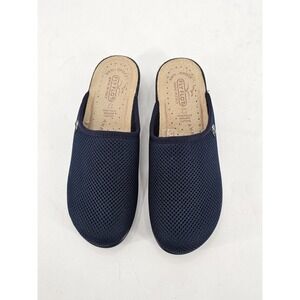 FLY FLOT Blue Mesh Mule Clogs Leather Anatomic Anti Shock Women's Sz 39‎ EU 8 US